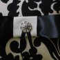 DAMASK RINGBEARER PILLOW Ring Pillow Black Ivory Waverly Onyx with Rhinestone Accent