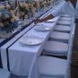 LARGE STRIPED TABLE RUNNER navy and white 9' long wedding nautical home decor