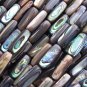 Natural Abalone Shell BEADS 16x5mm Freeform tube multicolor drilled bead supply making jewelry