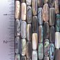 Natural Abalone Shell BEADS 16x5mm Freeform tube multicolor drilled bead supply making jewelry