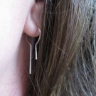 Sterling Silver EARRINGS handmade MINIMALIST Threader Simple Open Hoop wire lightly hammered