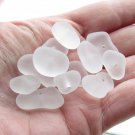 Cultured Sea Glass BEADS stacking  12 pc Center Drilled Nugget bead supply