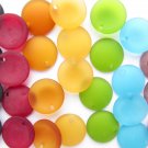 Cultured Sea Glass PENDANTS 25mm COIN drilled BOLD colors beads making jewelry