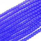 Cultured Sea Glass BEADS 4mm round ROYAL BLUE 5 strand hank bead supply