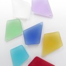 Cultured Sea Glass PENDANTS 37x27mm diamond shape 7 Necklace pendant bead supply