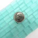 Cultured Sea Glass BEADS 12mm Square SEAFOAM Green frosted glass bead jewelry