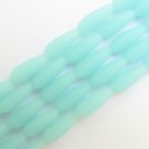 Cultured Sea Glass BEADS 18x6mm TEARDROP Opaque SEAFOAM 5 Strand bead supply