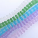 Cultured Sea Glass BEADS 8x9mm Assorted square spacer frosted bead supply