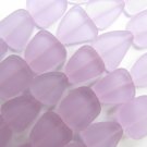 Cultured Sea Glass BEADS 15mm flat freeform LIGHT PURPLE supply making jewelry