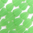 Cultured Sea Glass BEADS 15mm OPAQUE SPRING GREEN freeform bead supply jewelry