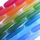 Cultured Sea Glass BEADS 38x9mm Teardrop 10 assorted strands frosted bead supply