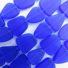 Cultured Sea Glass BEADS 15mm GREEN free form frosted bead supply making jewelry