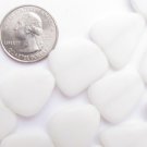 Sea Glass BEADS 22-24mm Flat Free form Opaque White strands HANK matte glass