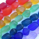 Jewelry making Supplies Cultured Glass BEADS 15mm Nugget Dark Green strand lot