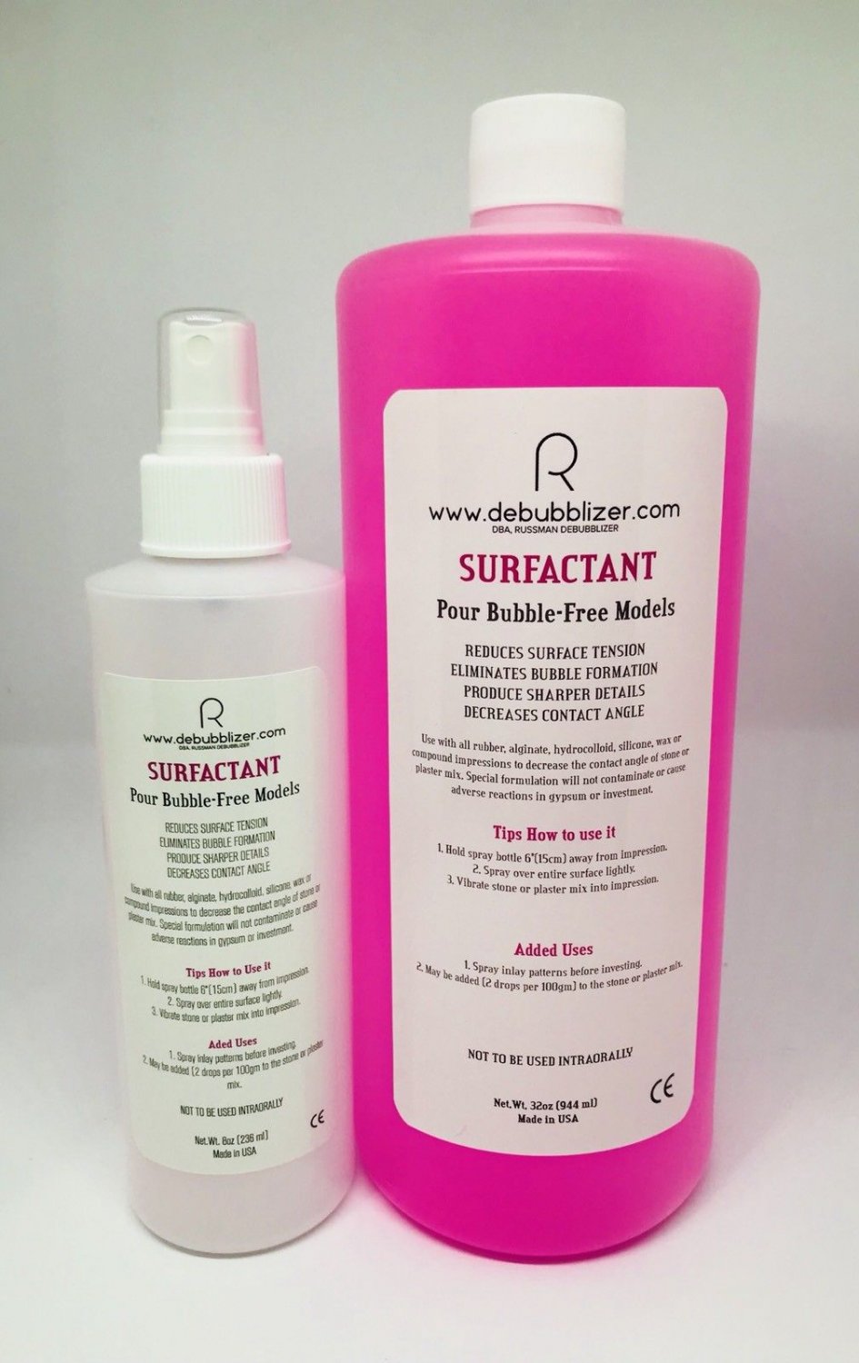 Russman DeBubblizer Surfactant, 32oz with empty 4oz spray bottle