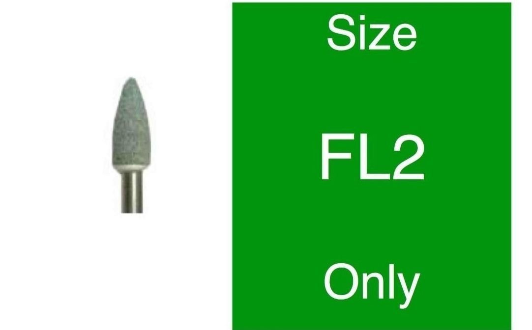 Dental Green Polishing Mounted Stones - Flame FG - FL-2 Green 1 dozen