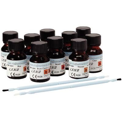 Jet Adjusters Liquid Resin System Kit. Contains 8 x 10ml bottles, 1 of each