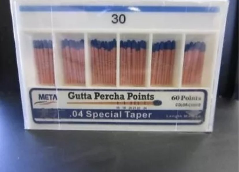 META GUTTA PERCHA POINTS SIZE #30 COLOR CODED .04 SPECIAL TAPER 60/BOX DENTAL