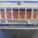 META GUTTA PERCHA POINTS SIZE #30 COLOR CODED .04 SPECIAL TAPER 60/BOX DENTAL