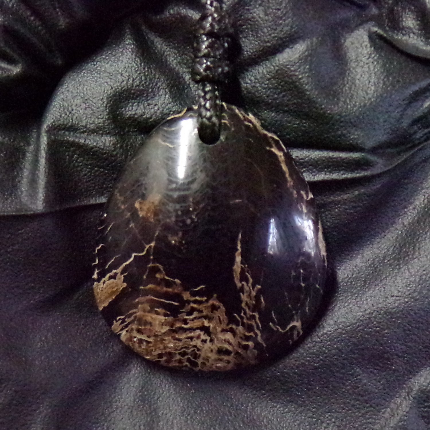 petrified wood pendant
