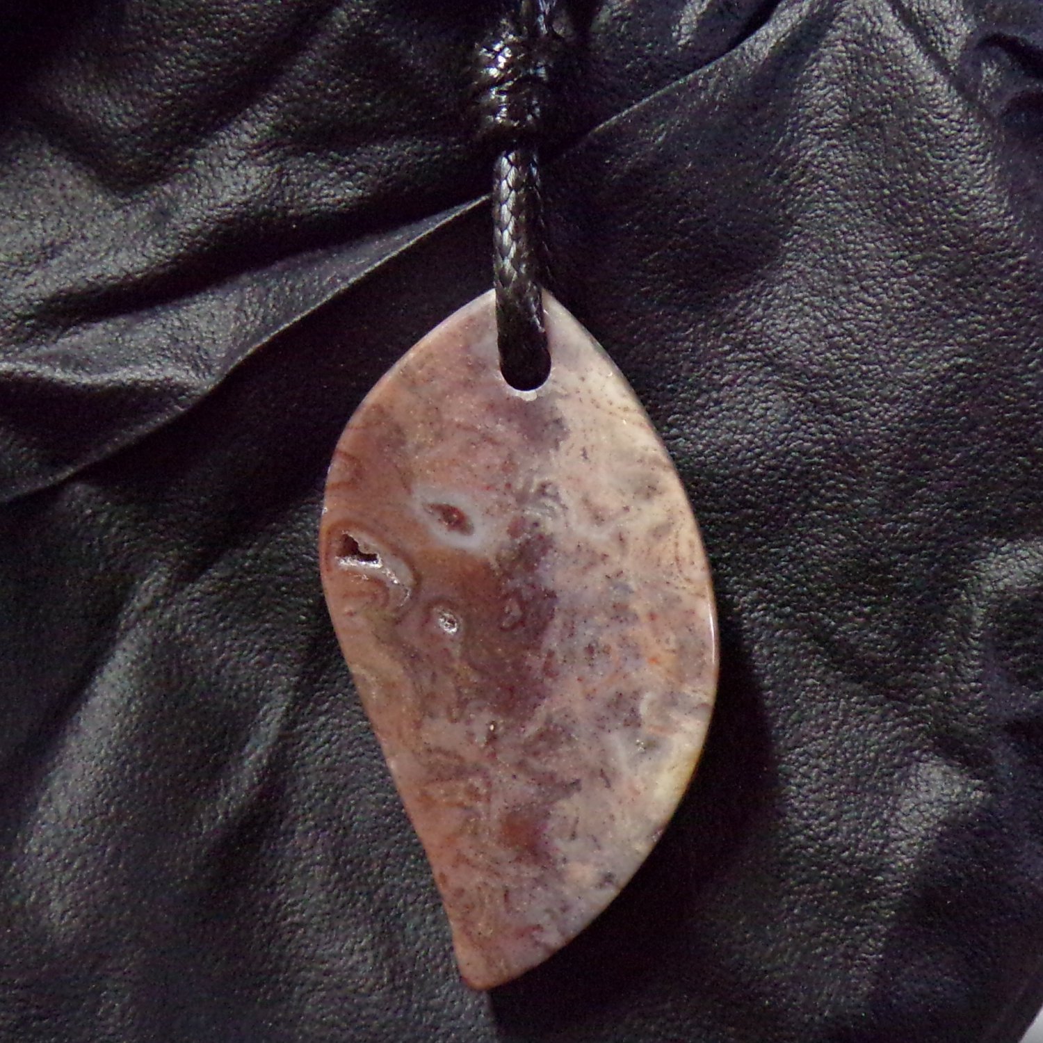 petrified palm root pendant