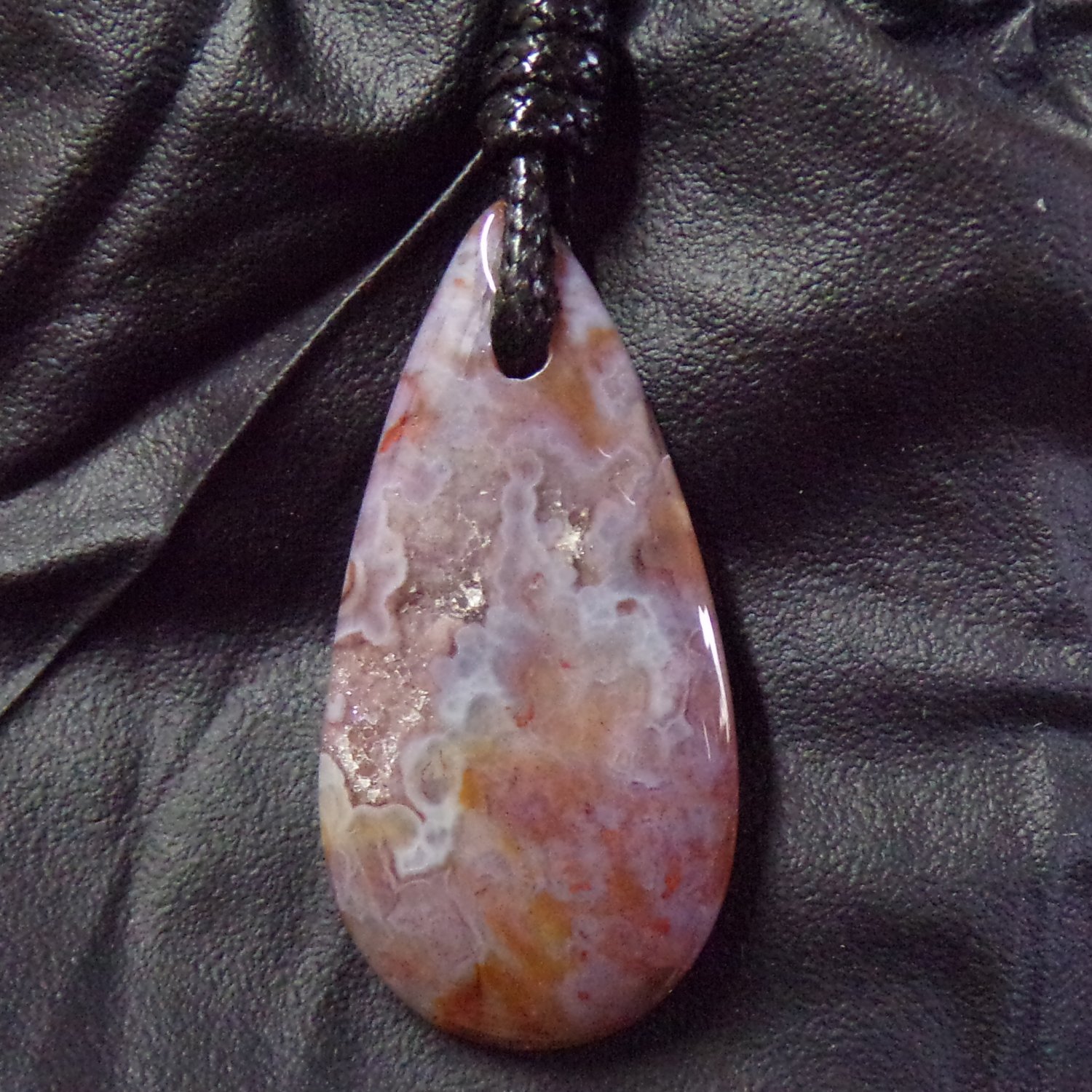 plume agate pendant