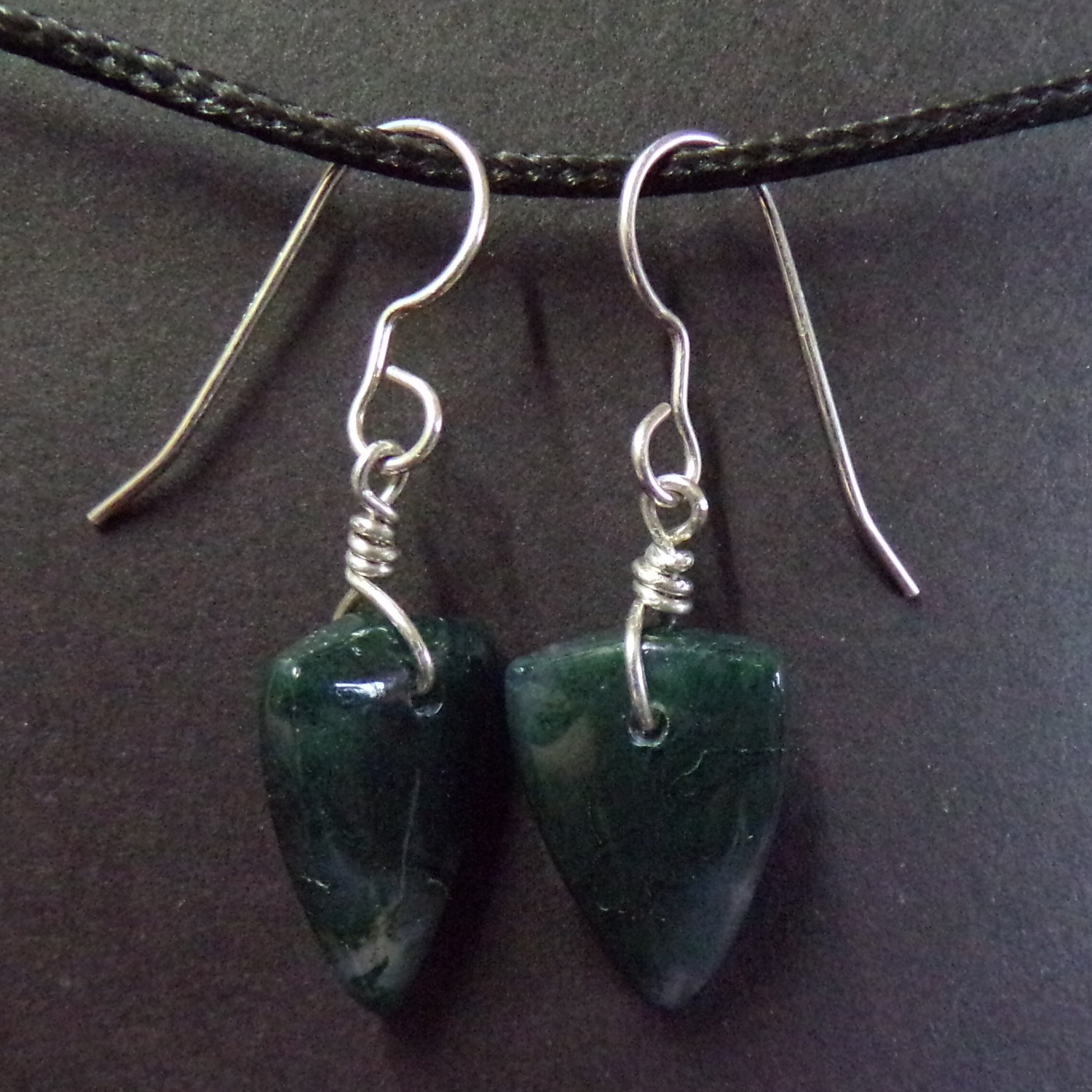 green moss agate earrings