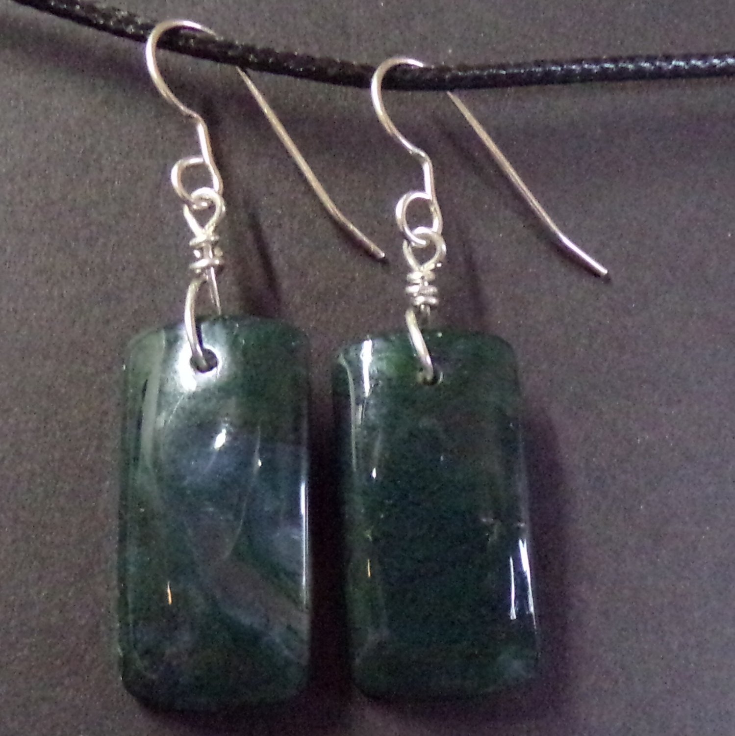 green moss agate earrings