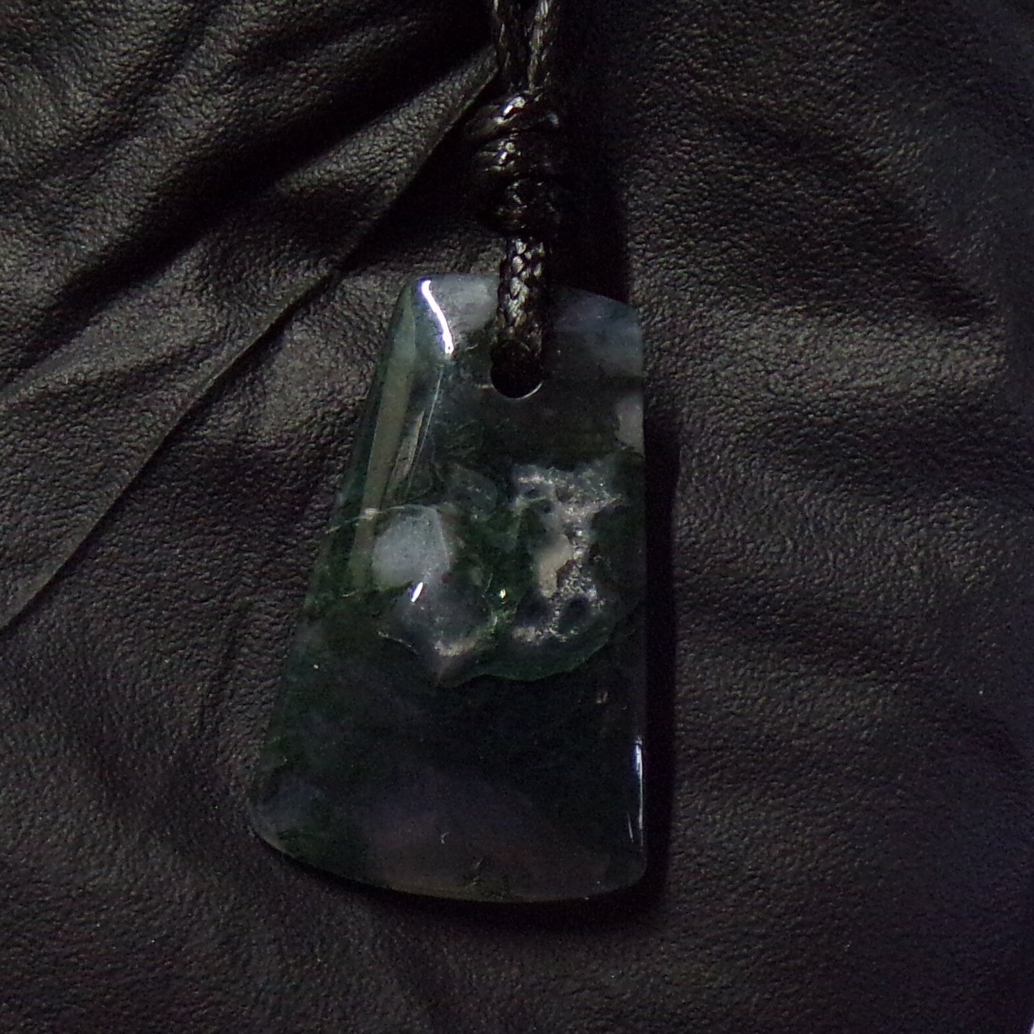 green moss agate pendant