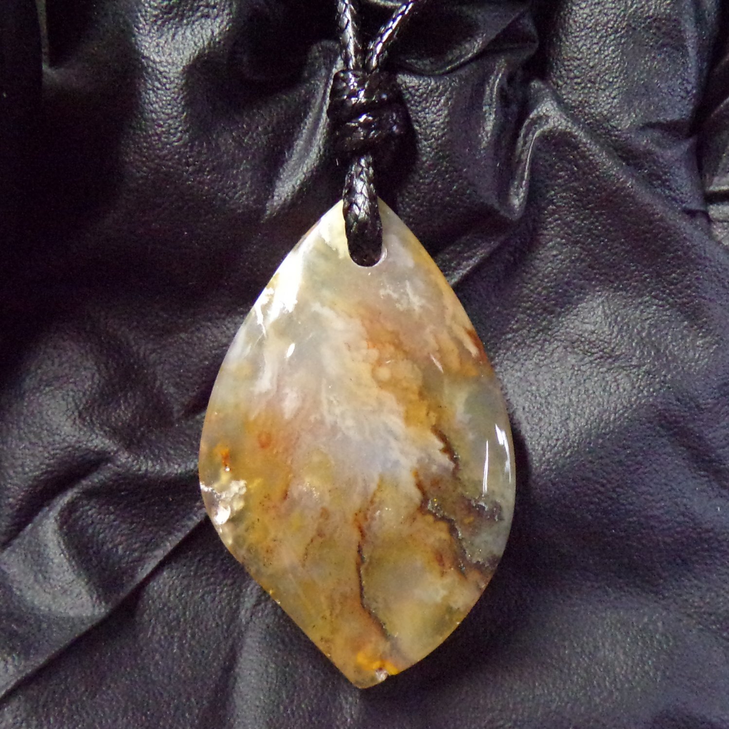 graveyard plume agate pendant