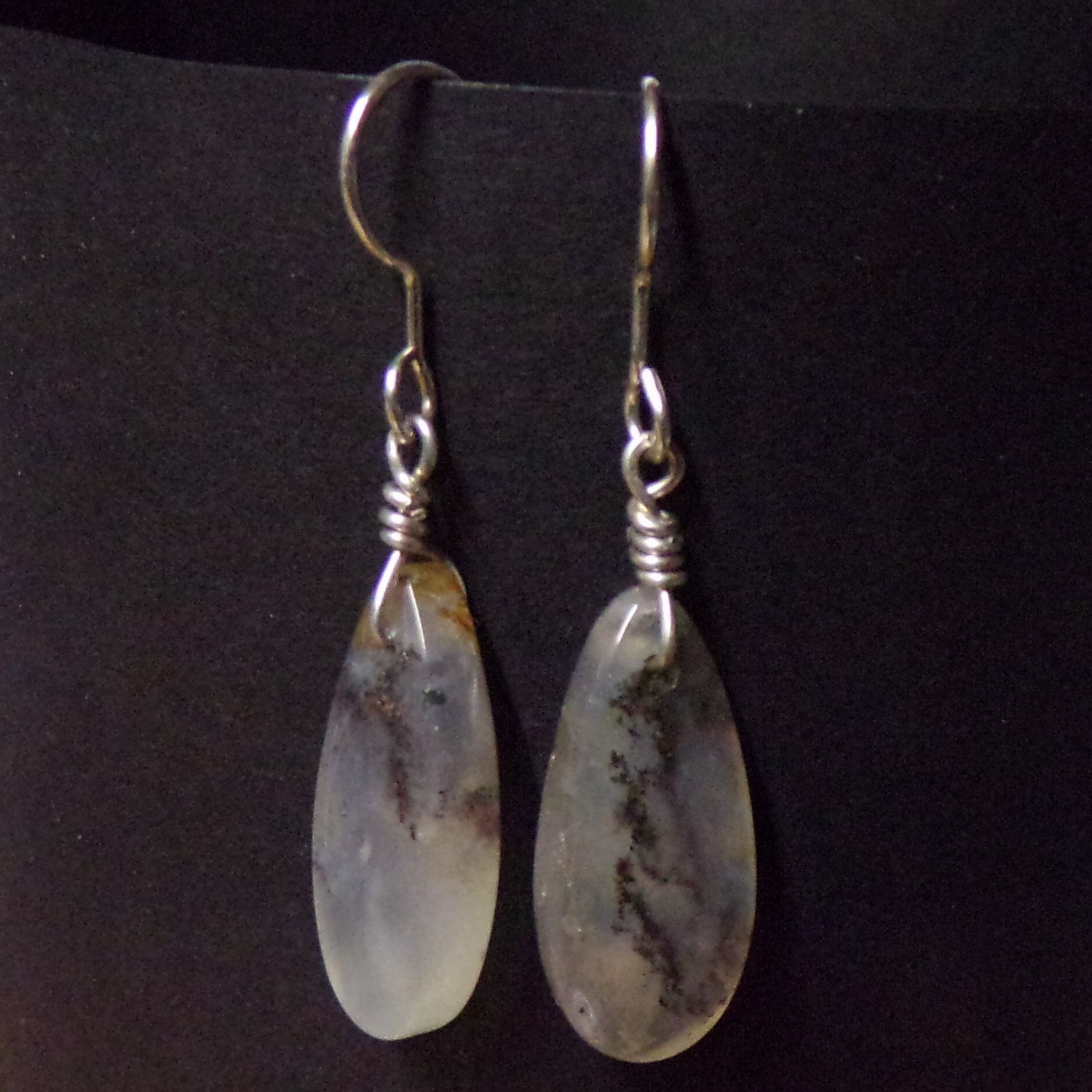 plume agate earrings