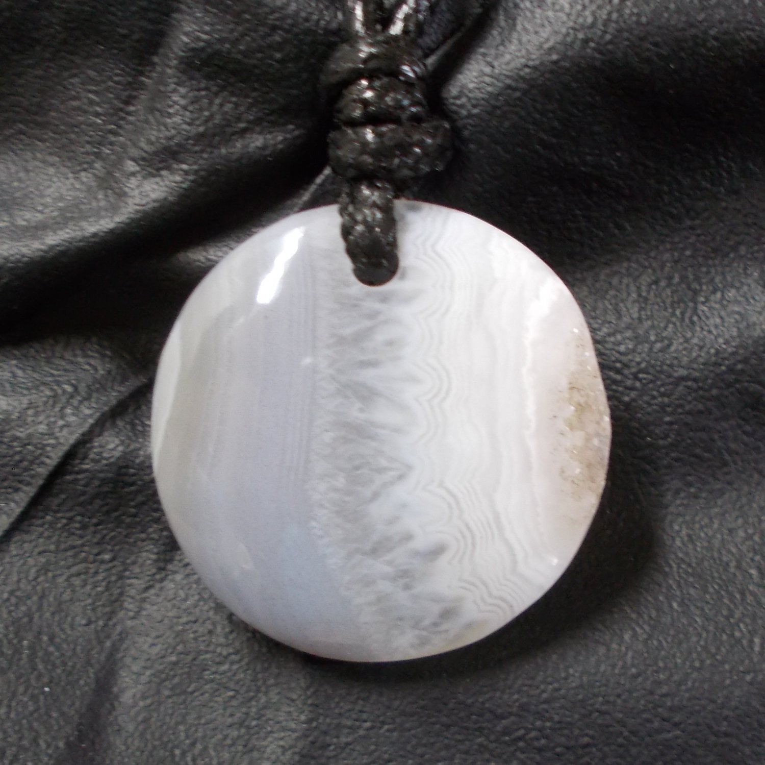 gray banded agate pendant