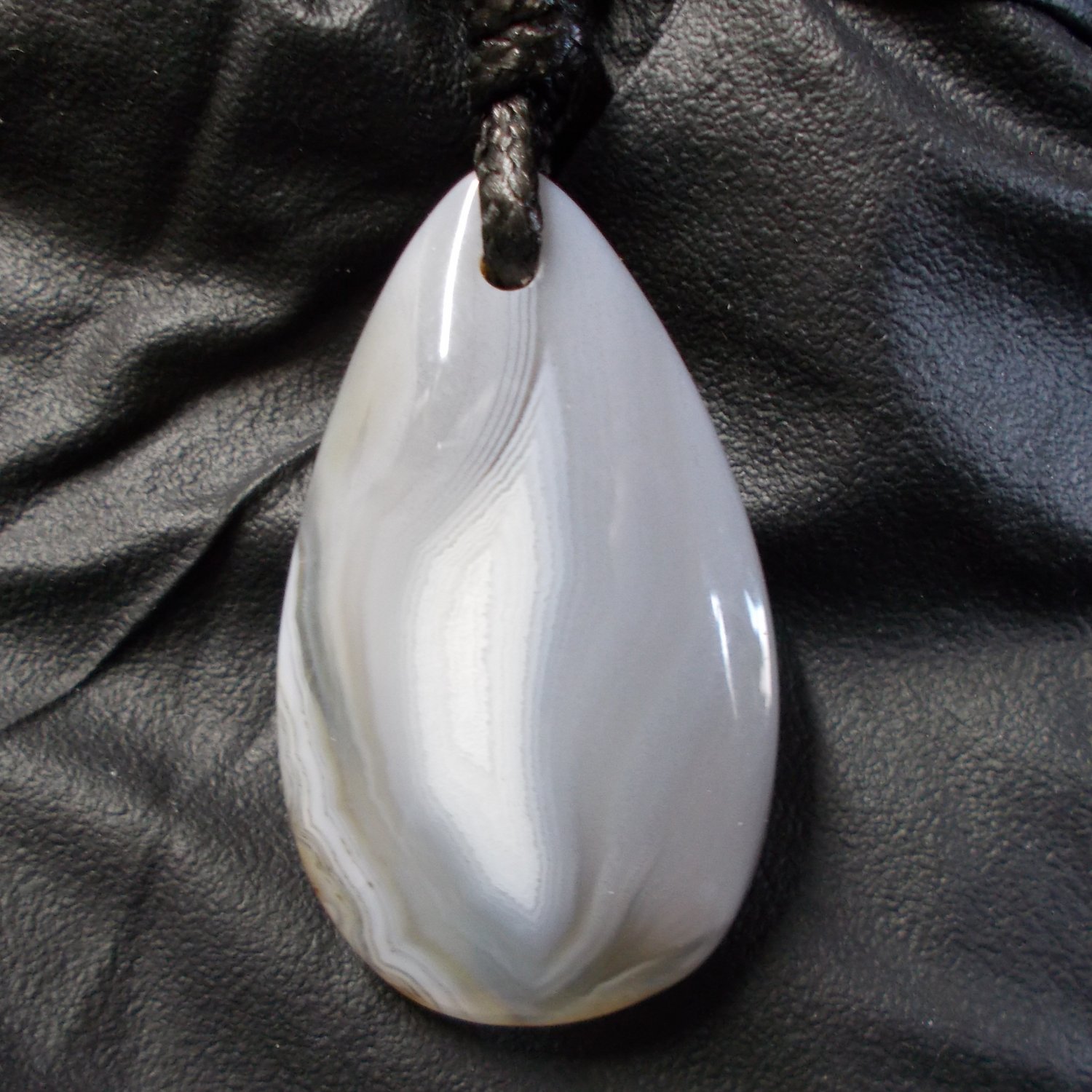 gray banded agate pendant