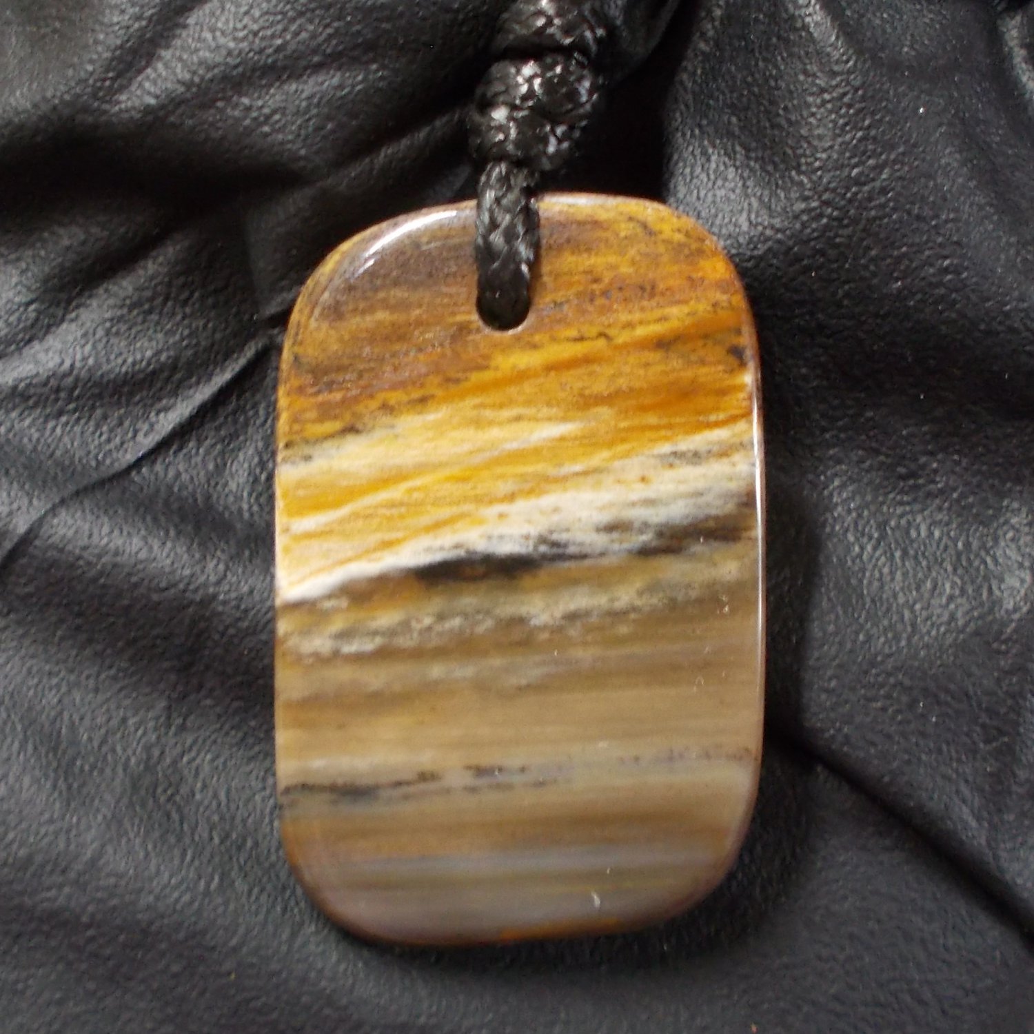 petrified wood pendant