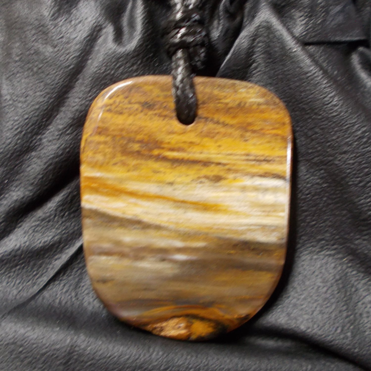 petrified wood pendant