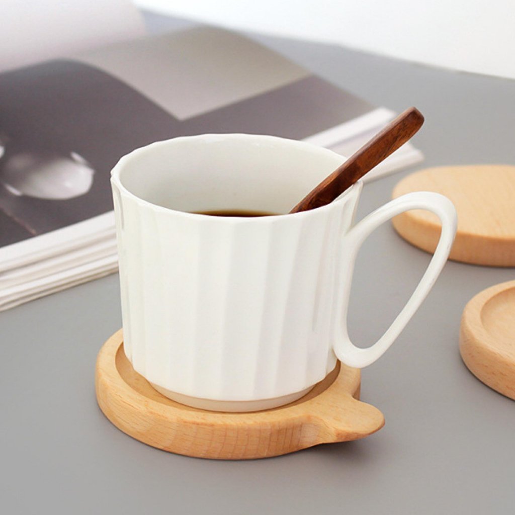 Natural oak coasters