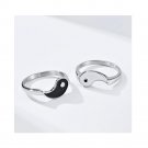 Tai Chi Diagram Yin Yang Fish couplering Matching Sterling Silver Promise Ring