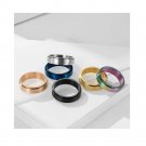 Frosted ringring Rotatable  Decompression Matching Sterling Silver Promise Ring
