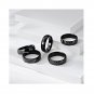 Simple black diamond ceramic Matching Sterling Silver Promise couple Ring Trendy
