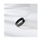 Simple black diamond ceramic Matching Sterling Silver Promise couple Ring Trendy
