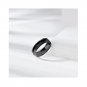 Simple black diamond ceramic Matching Sterling Silver Promise couple Ring Trendy