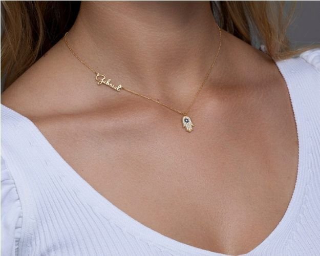 925 Sterling Silver Initial Necklace, Personalised Name Necklace,Minimalist Gif