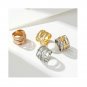 Three dimensional knitting three color gradient stylering Sterling Silver Ring