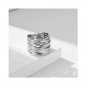 Three dimensional knitting three color gradient stylering Sterling Silver Ring