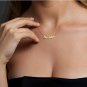 925 Sterling Silver CURVED NAME NECKLACE,Script Name Necklace,Mothers Day Jewels
