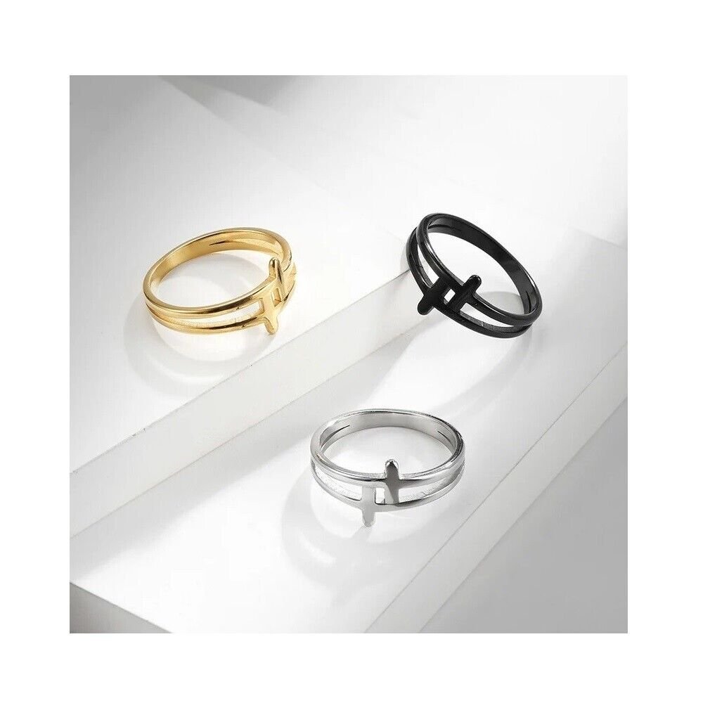 Double Cross stylering Matching Sterling Silver Promise Ring Trendy Best Friend