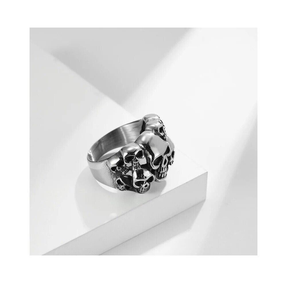 Skull evilring Matching Sterling Silver Promise Ring Trendy Best Friend Gift