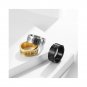 Viking style Black letteringring Matching Sterling Silver Promise Ring Trendy