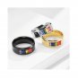 LGBT Rainbow flag Colorful gemring Matching Sterling Silver Promise Ring Trendy