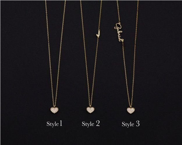 925 Sterling Silver Heart initial Necklace, Heart Name Necklace, Personalised